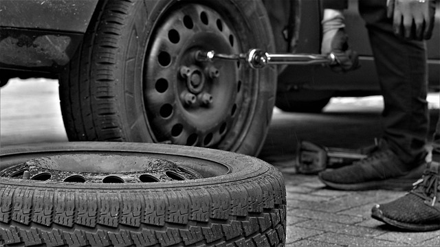 winter tires stored in labeled protective tire bags in clean garage corner